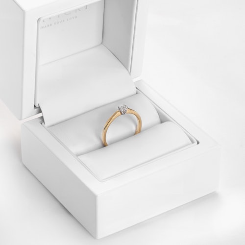 Pierścionek zaręczynowy SAVICKI: dwukolorowe złoto, diament